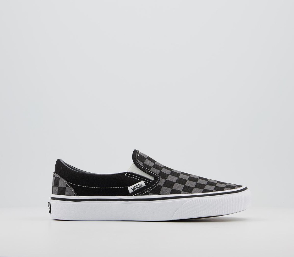 Vans Baskets Classiques à Enfiler Carreaux étain Noir