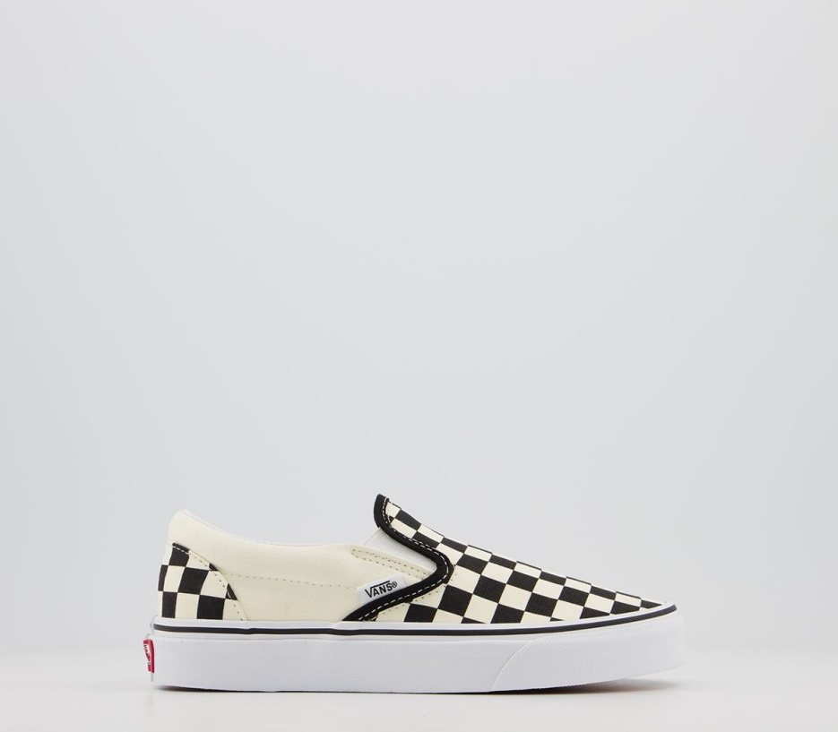 Vans Baskets Classiques à Enfiler Noir Carreaux Blancs