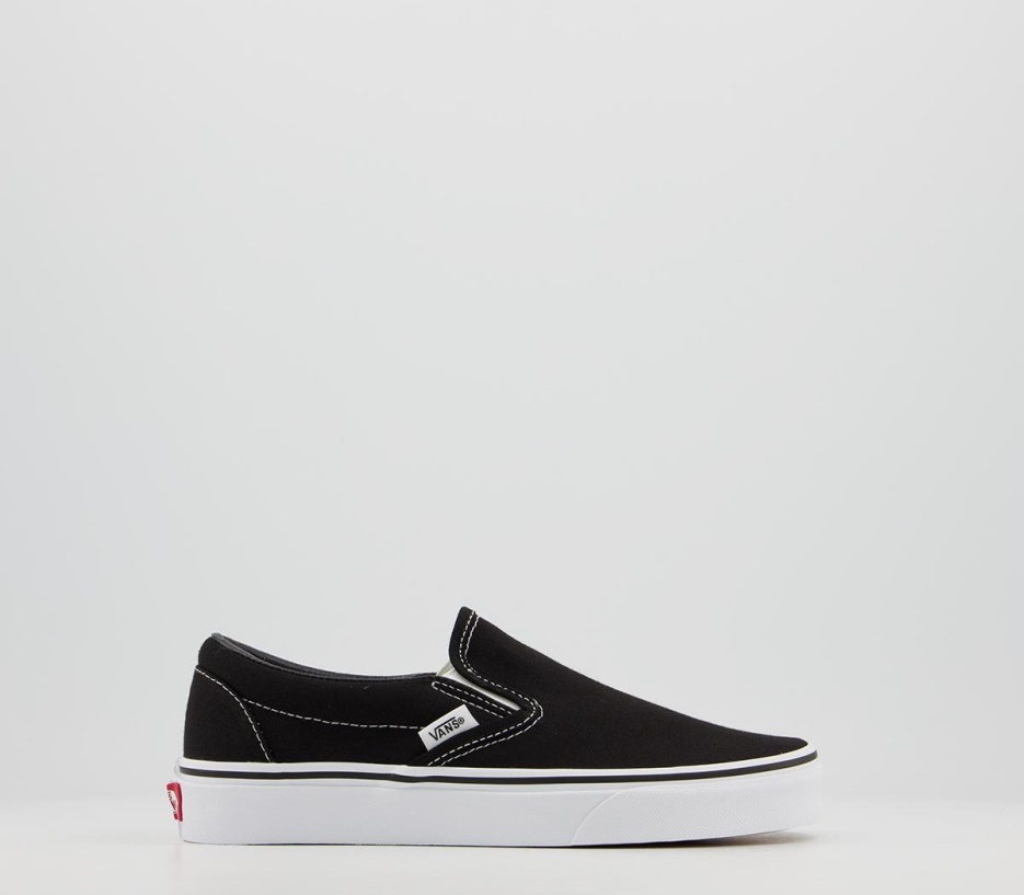 Vans Baskets Classiques à Enfiler Noir Blanc
