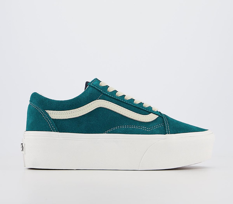 Vans Old Skool - Baskets Stackform En Daim Varsity Bleu Sarcelle Profond