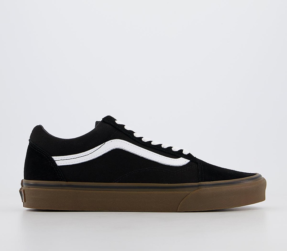 Vans Old Skool Baskets Noir Blanc Gomme Blanc Blanc