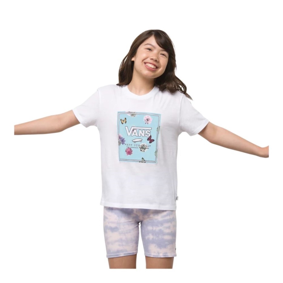 Vans Fille Box Butter Floral T-shirt Blanc