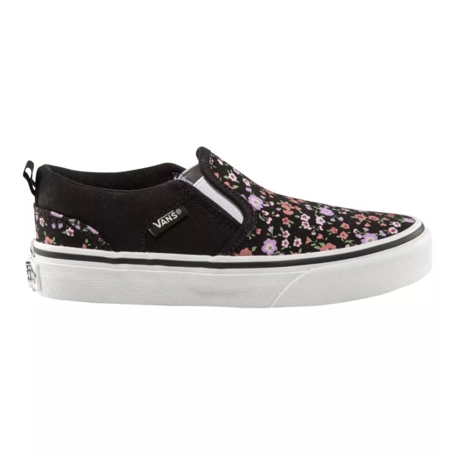 Vans Fille Grade/pre-skool Chaussures De Skate Asher Ditsy Floral Ditsy Floral Noir-blanc