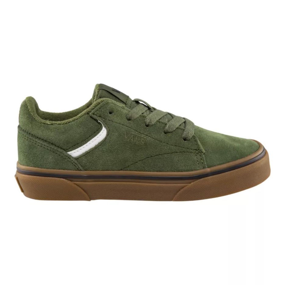 Vans Kids' Grade/pre-skool Seldan Chaussures De Skate Daim Vert-gomme
