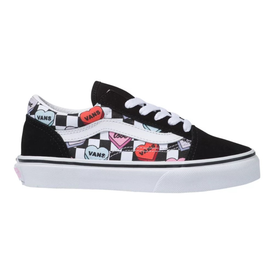Vans Kids' Grade Skool Old Skool Candy Hearts Chaussures De Skate Baskets Garçon Bas Noir-true White