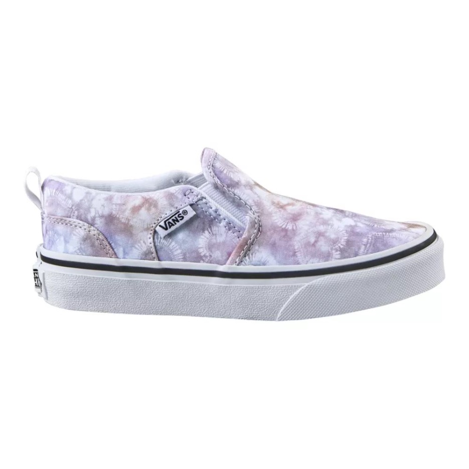 Vans Kids' Pre-Skool/Grade Skool Asher Heart Skate Shoes Sneakers Boys' Low Top Tie Dye Multi-White