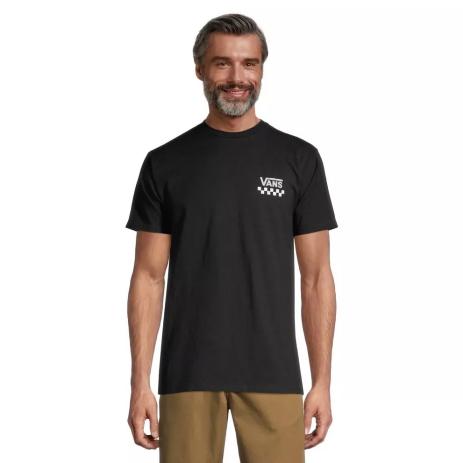 Vans Hommes Sketchy Past T Shirt Manches Courtes Col Rond Coton Graphique Noir
