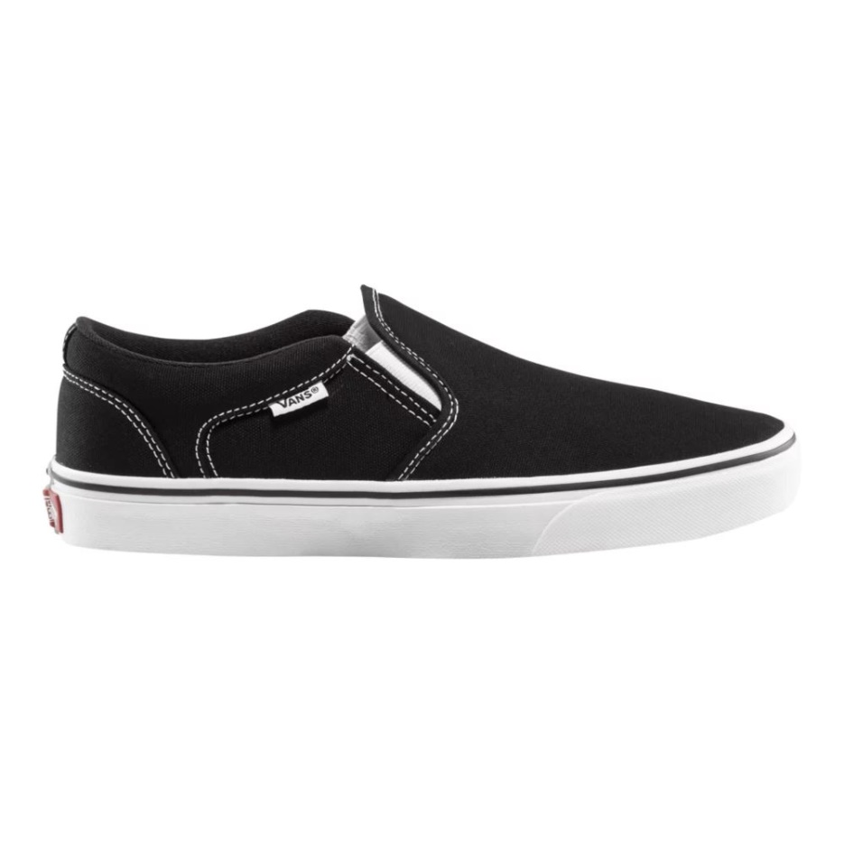Vans Chaussures Homme En Toile Asher Noir-blanc