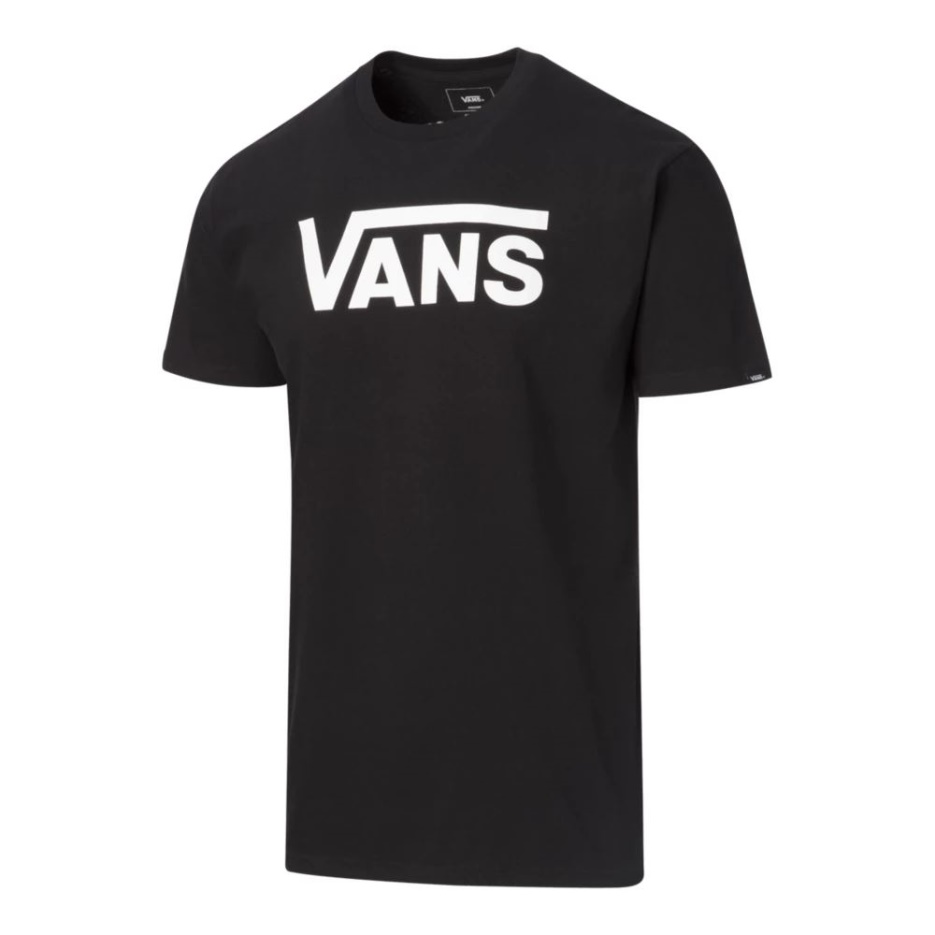 Vans T-shirt Classique Pour Hommes à Manches Courtes Et Col Rond En Coton Graphique Noir-blanc