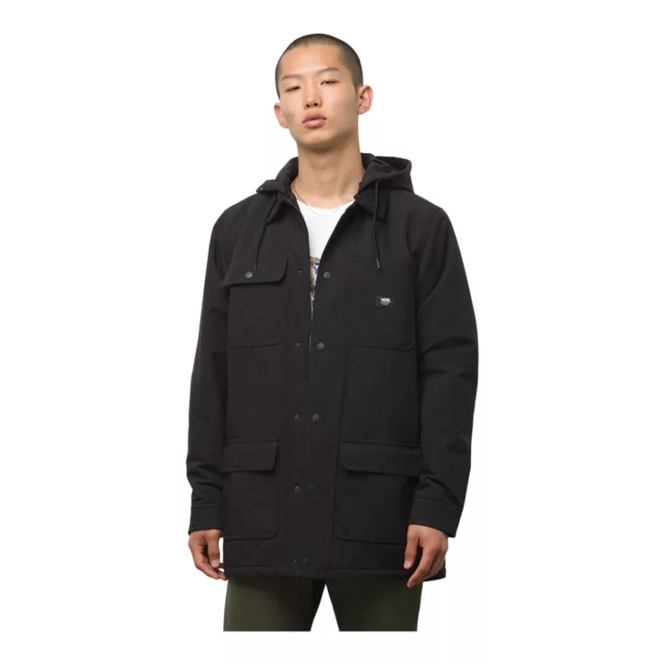 Vans Hommes Drill Corvée Printemps/automne Veste Courte Synthétique Hydrofuge Noir