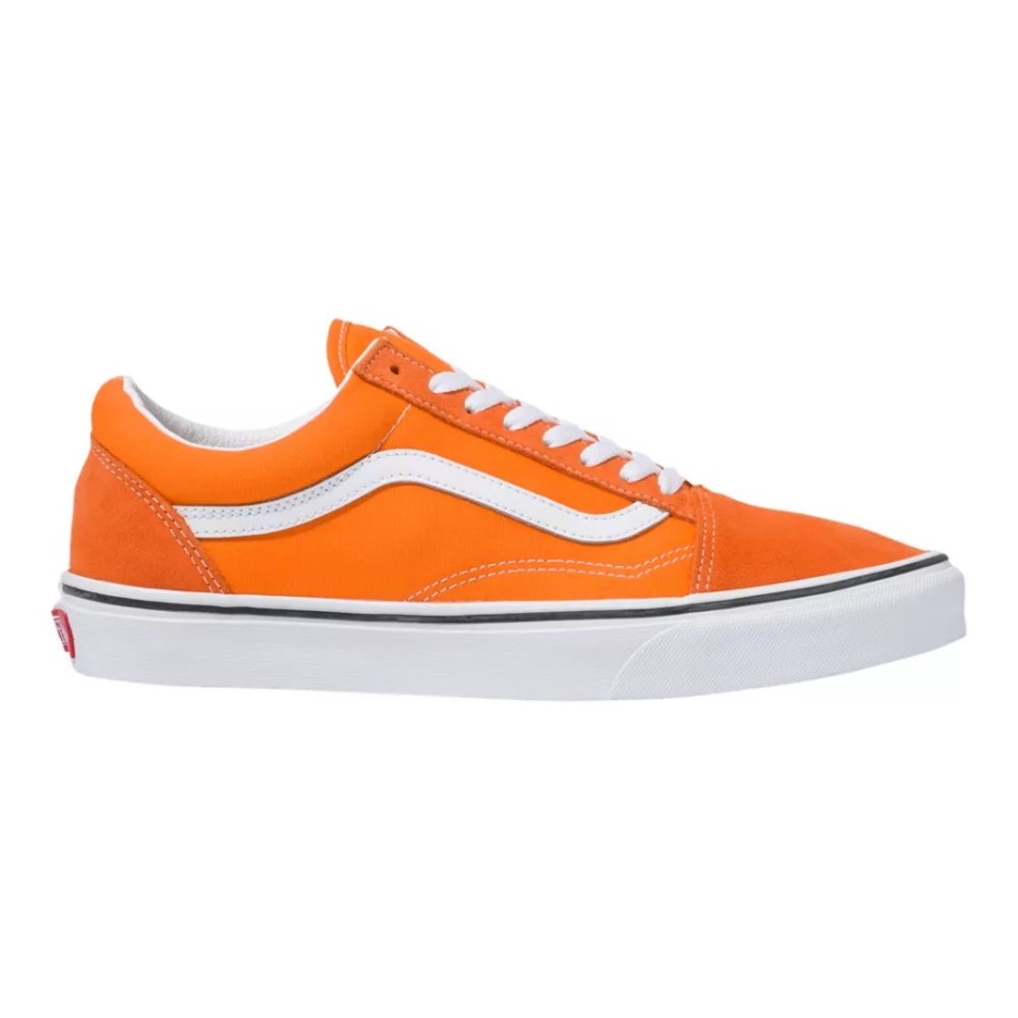 Vans Old Skool Chaussures De Skate Pour Hommes Baskets Basses à Enfiler Respirantes Orange-blanc