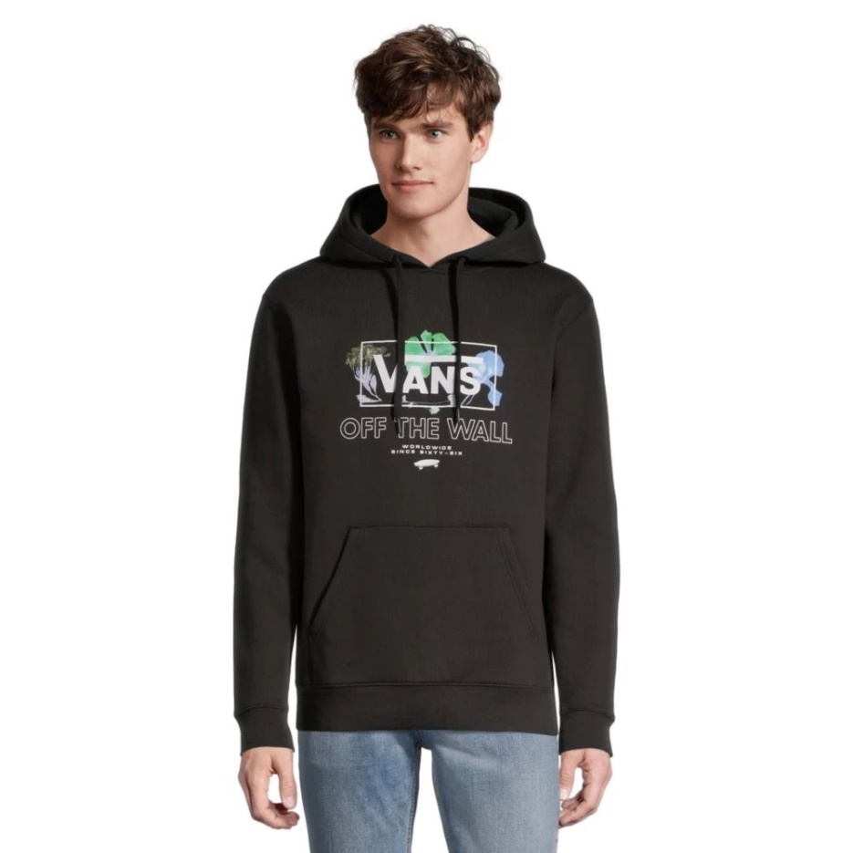 Vans Pull à Capuche Imprimé Floral Pour Hommes Noir