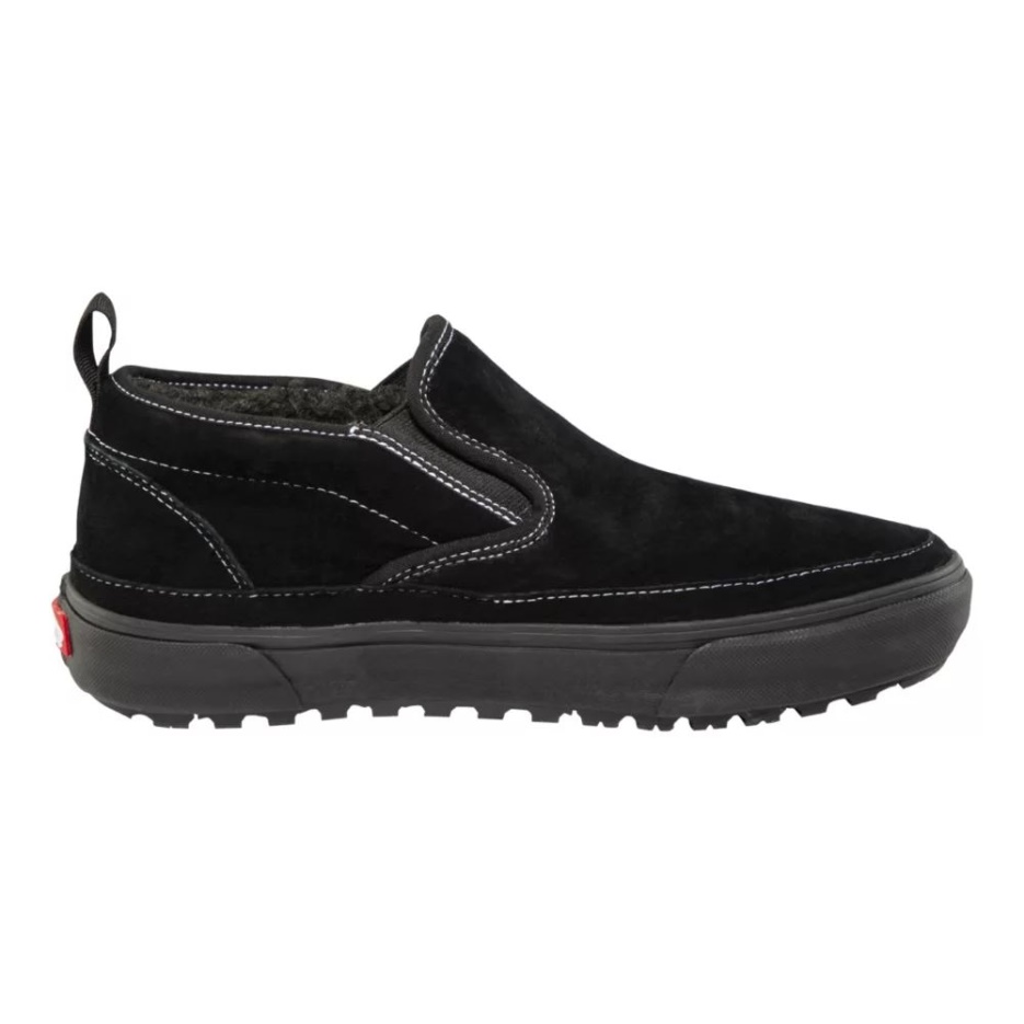 Vans Slip Mte-1 Pour Hommes Bottes Mi-hautes Randonnée Hiver Suède Imperméable Noir-noir-daim