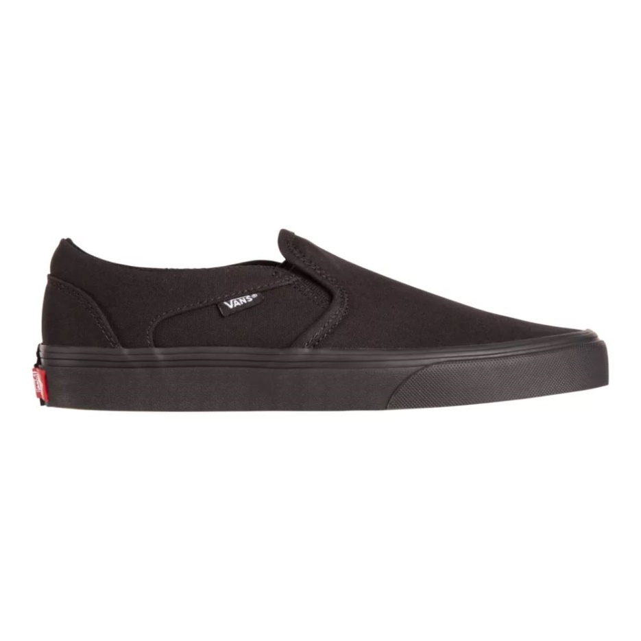 Vans Chaussures De Skate Asher Pour Femme Baskets à Enfiler En Toile Légère Noir-noir