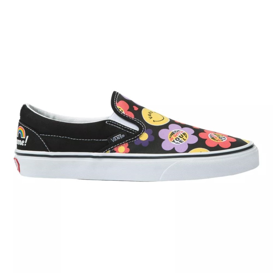 Vans Chaussures De Skate Classiques à Enfiler Pour Femmes Noir-multi