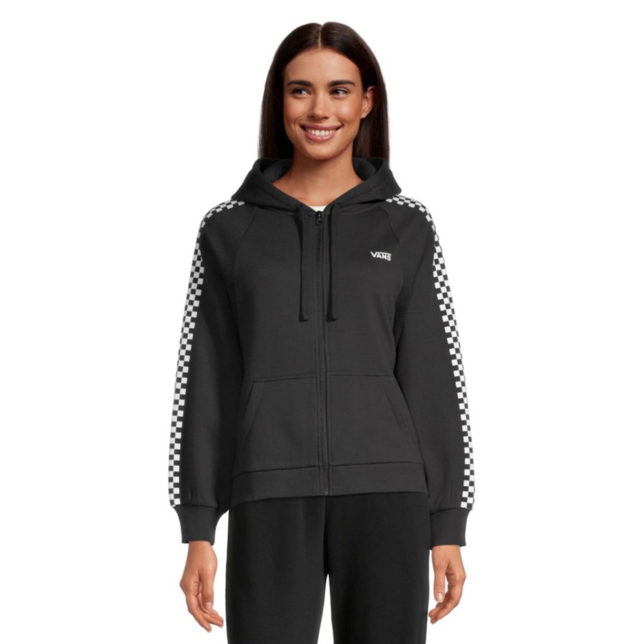 Vans Funniest Times Sweat à Capuche Zippé Manches Longues Femme Noir
