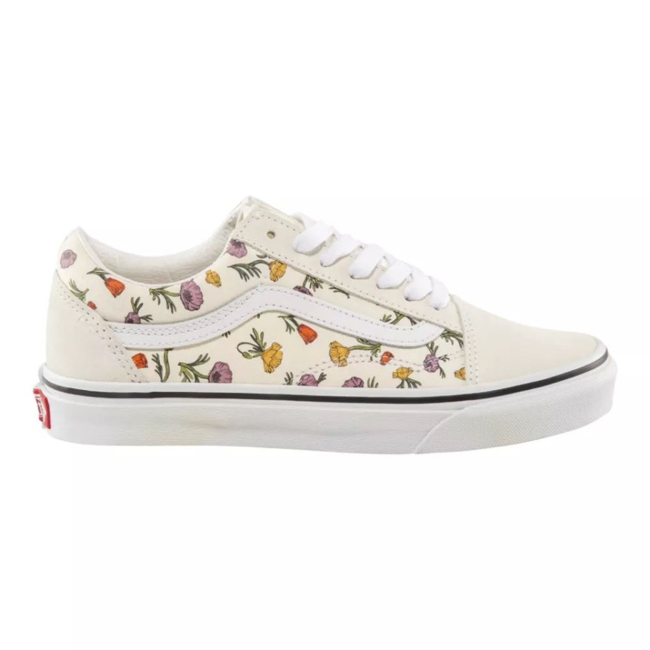 Vans Old Skool Chaussures De Skate Pour Femme Baskets Basses à Enfiler Respirant Lin-blanc