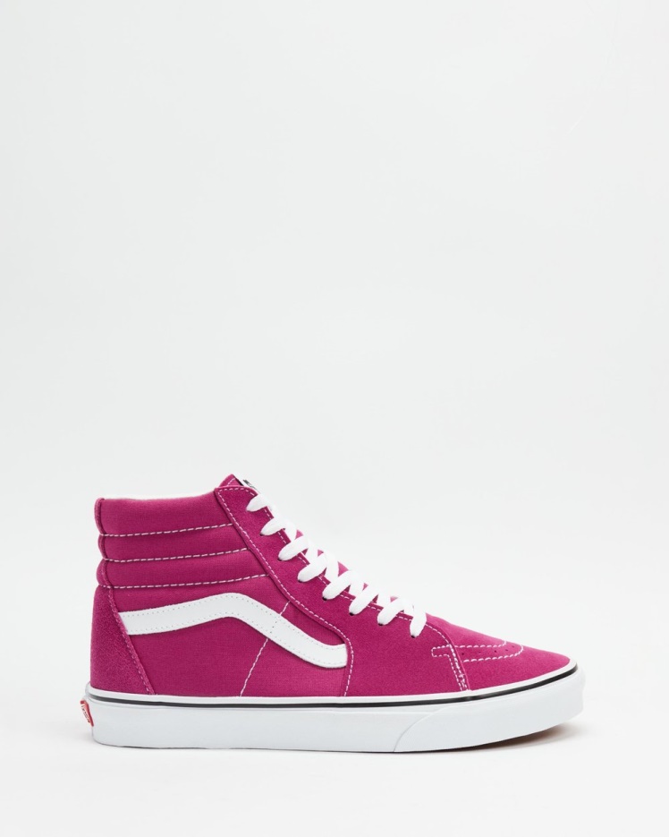 Vans Sk8 Hi - Unisexe Fuchsia Rouge-true White