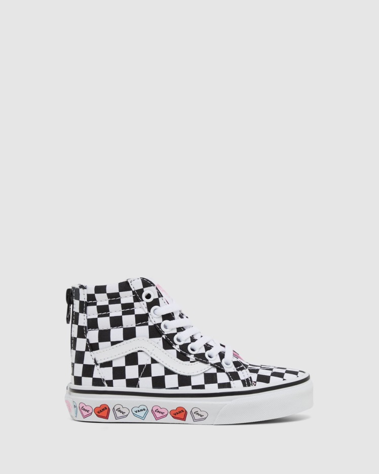 Vans Sk8-hi Zip Candy Hearts Jeunesse Noir-blanc