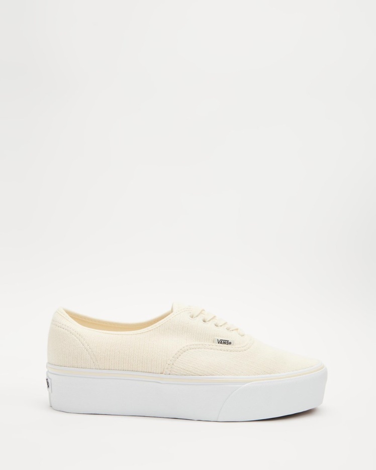 Vans Authentique Maille Côtelée Stackform - Unisexe Antique White-true White