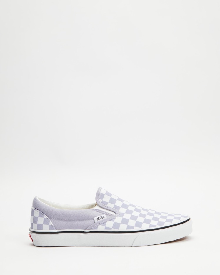 Vans Classic Slip-on Checkerboard - Unisexe Languid Lavande-true White