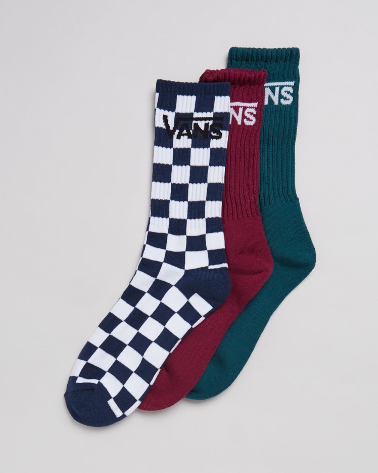 Vans Classic Crew 3 Paires De Chaussettes Bleu Sarcelle Foncé