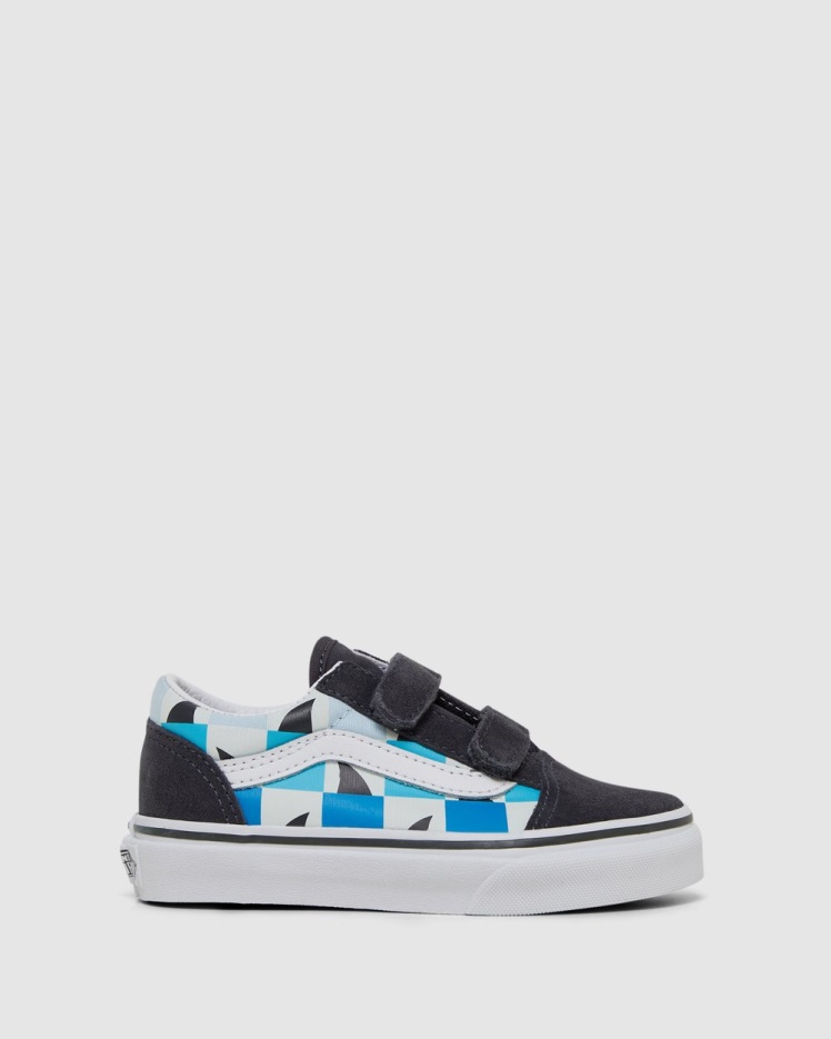 Vans Old Skool V Glow Shark Jeunesse Asphalte-blanc